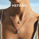 HeFang er Fang Schmuck trinke leicht Zuckerwürfel Halskette Klemme Kette Silberlicht Luxus High-End Chinese Valentinstag Geschenk an meine Freundin Silber