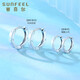 Safir birthday gift platinum earrings for women PT950 interlocking pair, small version (ear bone ring), about 1 gram