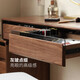 Genji Muyu solid wood dressing table and chest integrated black walnut retractable dressing table 1 meter single leg table + 0.36 meter chest