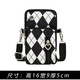 Check this summer's mobile phone bag, shoulder crossbody bag, mini bag, mother's vertical key coin packaging mobile phone arm bag, black and white rhombus