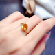 Fat Donglai same style citrine ring s925 silver Brazilian women 6*8mm