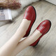 Han Xuefei (HANXUEFEIZI) mother shoes sandals summer 2025 new flat low heel middle-aged and elderly women's shoes soft sole non-slip middle-aged grandma leather shoes red A829-1 women's shoes 38 standard size