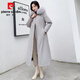 Pierre Cardin high-end duck down rabbit fur thickened removable liner long knee-length down jacket winter parka women's coat black snowflake fox fur collar 3XL 150-170Jin Jin equals 0.5 kg