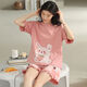 
Dan Pretty High Quality Cotton Pajamas for Women in Summer Short Sleeve Two-Piece Set Cartoon Sweet Summer Thin Style Orange a9856 Shorts M 80-100Jin [Jin equals 0.5 kg]