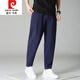 Pierre Cardin Harem Pantalons Men Lâche cordon intérieur Populaire Petit pieds Pantalons de carotte bleu caché Pantalons de sport élastique Pantalon décontracté Men Summer Black Thin Model M 100-115JIN [Jin est égal à 0,5 kg]