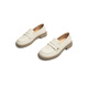 
Red Dragonfly Loafers Women's Spring New Style One-Standard Women's Shoes Thick Heels British Style Small Leather Shoes Women's Singles Shoes WLB14137 Beige 37