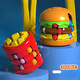 Weilida Rubik's Cube Children de 1 a 3 años de edad francesa Niños de papas fritas Rubik's Cube Fingertip Spindle Toy Magic Bean Focus Hamburger Finger Gyro Cube 6 cuentas de color [Modelo de bebidas puede modelar]
