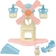 Senbeier Family Flower Windmill Playground Set Playing House Girl Toy Doll Set Birthday Gifts Gifts to Girlfriend