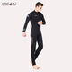 ZCCO3mm wetsuit men's one-piece warm surfing wetsuit women's long-sleeved cold-proof snorkeling winter swimsuit pants men's black XS XS
