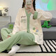 OULUXI Couleur solide en tissu ridé de coton Vêtements de confinement printemps et automne Pyjamas enceintes en été en été respirant absorbant la transpiration et code d'allaitement post-partum axxe724 Code xl de nœud concentrique (recommandé 115-135jin [Jin est égal à 0,5 kg]))
