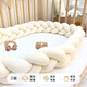 Betis crib bed fence twist soft bag newborn anti-collision cotton baby splicing bed thickened fence on all sides 3 strands - milky white 3.5 meters