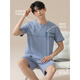 
Modal pajamas men's pure cotton summer thin short-sleeved pants can be worn on the outside for new cotton home clothing suits summer 16761 L (suggested 110-115Jin [Jin equals 0.5 kg])