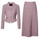 Roeyshouse loi elegant Solid Color Slim Set Women's Winter Neuer Pendlerjacke Rock Zweiteiler Set 11149 Purple Pink 2xl