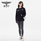 BOY LONDON spring unisex long-sleeved graffiti printed loose and cool round neck pullover sweatshirt N03042 black XS