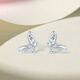 Saturday Fortune (ZLF) pt950 platinum earrings for women, versatile flower butterfly earrings for girlfriend, one pair - 2.2g