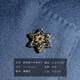 Taiwan art high-end men's brooch light luxury business suit accessories iris collar pin collar buckle maple leaf baroque badge iris cufflinks (1 pair of floating gift box)