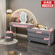 FEDDIES slate dressing table bedroom cream style Internet celebrity solid wood dressing table table six drawer cabinet integrated modern simple storage cabinet white 120CM table + cabinet + cloud mirror + petal chair solid wood six drawer cabinet slate countertop