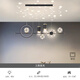 Fun restaurant chandelier, simple and modern led starry sky ceiling bar table lamp, smart living room, romantic Nordic light luxury bedroom lamp, black 100CM three-color dimming
