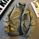 JEEP SPIRIT American retro stand-collar cotton jacket for men, winter high-end and handsome men's warm jacket, cotton-padded jacket, military green, slim fit XL (111-120Jin Jin equals 0.5kg)