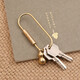 Handmade brass keychain creative retro brass simple car keychain large capacity ring buckle without customization pendant round style without engraving