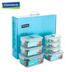 
GLASSLOCK Korea Heat-resistant Tempered Glass Lunch Box Microwave Refrigerator Fresh Box Multi Specifications Separation 670ml+695ml+bag