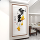 事事如意柿子图挂画张大千客厅竖版国画柿柿新中式入户玄关装饰画 A事事如意（竖）张大千 13565cm雅致咖啡色实木框精品艺