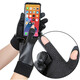 Zhugang Flip Fingerless Leather Gloves Men's Winter Takeaway Waterproof Cycling Outdoor Driving Fishing Touch Screen Plus Velvet Warmth Full Finger Flip Style