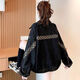 Jaqueta de mezclilla negra inteligente para mujeres 2025 Spring y otoño Nuevo diseño Retro Hong Kong Estudiante Corea de mezclilla Corea de mezclilla 9926# Estilo de imagen [negro] L [sugerido 111-125Jin [Jin es igual a 0.5 kg]]]