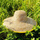Labor protection straw hat, wheat straw braided sun protection, agricultural construction site open-air sunshade hat, fishing beach, large universal type, 45 cm hemmed one, free adjustable hat strap, adult universal type