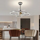 Er Jiangong Deckenlüfter Käfig 2023 Leichte Luxus-Schlafzimmer Wohnzimmer Esszimmer Lüfter Restaurant Elektrische Lüfter integriert Custom 9195 Black Absorbing Model + Drei-Farben-lichtveränderte Fernbedienung