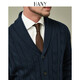 Hanny (HANY) [thick needle thick green fruit collar sweater] knitted sweater men's jacket men's business men's cardigan casual autumn Winslow deep blue [green fruit collar] L [recommended 130-150 Jin [Jin equals 0.5 kg]]