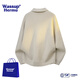WASSUP HERMU official sweater for men in autumn and winter, high quality men's relaxed style pullover sweater with base layer jacket, apricot 2XL (recommended 160-180Jin Jin equals 0.5kg)