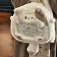 QUEEN TRIP cute plush kitten pain bag backpack Japanese jk sweet girl two-dimensional transparent small food grain bag white kitten backpack
