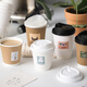 Lishi disposable milk tea cup coffee cup disposable thickened kraft paper cup milk tea soy milk hollow double layer hot and cold 400ml cowhide double layer cup + black lid + sticker 100 pieces