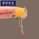 MOYAN New Chinese style lotus pond moonlight imitation honey I wax brooch Antique texture tassel brooch design corsage jewelry Lotus pond moonlight gold A25-305 alloy