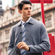 Mr. BU Business Revers Woll-Strickjacke Herren Frühling und Herbst Doppelseitige Taschenjacke BT12358 Broken Code Clearance Flower Grey M (170)