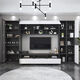 Youershi 2025 Neues TV -Schrank TV -Hintergrund Wall Neue Kombination Set von Hochschrank Wohnzimmer Leicht Luxusweinschrank Bücherregal mit Glas A02 Länge 2575*32/40*200