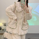 
Catman (MiiOW) Princess Style Pajamas for Women in Winter Plush Doll Collar Coral Velvet Thickened Heat-Reserving Flannel Home Clothing Set Outdoor Wear 6630 L 100-120Jin [Jin equals 0.5 kg]