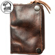 
BOYCLN brand men's genuine leather key bag, large capacity card bag for women, cowhide car remote control key bag waist hanging bag, dark brown