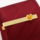 Ifsong Gold Krawatte Clip für Männer klassisch einfache Geschäft Formale Wege Bräutigam Hochzeit Krawatte Pin koreanische Version Security Collar Clip Golden Rose [Krawattenclip]