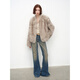 
Fu Zhien, fashionable, exquisite and elegant, two-color wrapped feeling stand collar, shoulder-drop short fox fur coat, hazelnut brown M