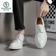 Woodpecker white leather shoes men's Brock Studio wedding photography wedding shoes party team performance shoes 48 large size shoes 679 white 40
