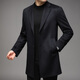 Wirpta high-end brand cashmere woolen coat for men winter new mid-length suit collar business light luxury coat navy blue gift box L L 175