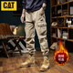 
Carter CAT spring and summer men's wear-resistant wool trousers outdoor casual loose warmth thickened nine-point pants plus velvet 679 military green [winter style] 28