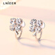 Lnieer925 silver four-leaf clover non-pierced ear clip earrings for women 2025 new niche design silver earrings ear bone clip earrings S925 silver four-leaf clover ear clip