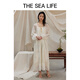THE SEA LIFE欧海一生 连衣裙女2024夏季新款浪漫感优雅舒适连衣裙Y16803-1 云白色 M