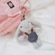 Schoolbag hanging chain women's clothing dead rabbit key chain female cute internet celebrity Korean version student schoolbag hanging bag hanging decoration couple small gift pink [love ball]