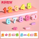 Toys pour enfants en bois de jeu en bois 1 à 3 ans 6 blocs de construction numériques Montessori Early Education Graphics Association Board Boy and Girl Baby Gift Six-en-One Pailing Board