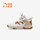 
Anta children's sneakers for men and women's children's shoes 2025 spring and summer new Velcro high-top wear-resistant scale basketball shoes Snowflake white/latte khaki/tangle brown 9901-2 30
