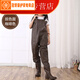 He Yangyu Tianzheng Honglian brand rubber canvas waders thickened wear-resistant fishing waterproof breeding half-length black-Tianzheng 38